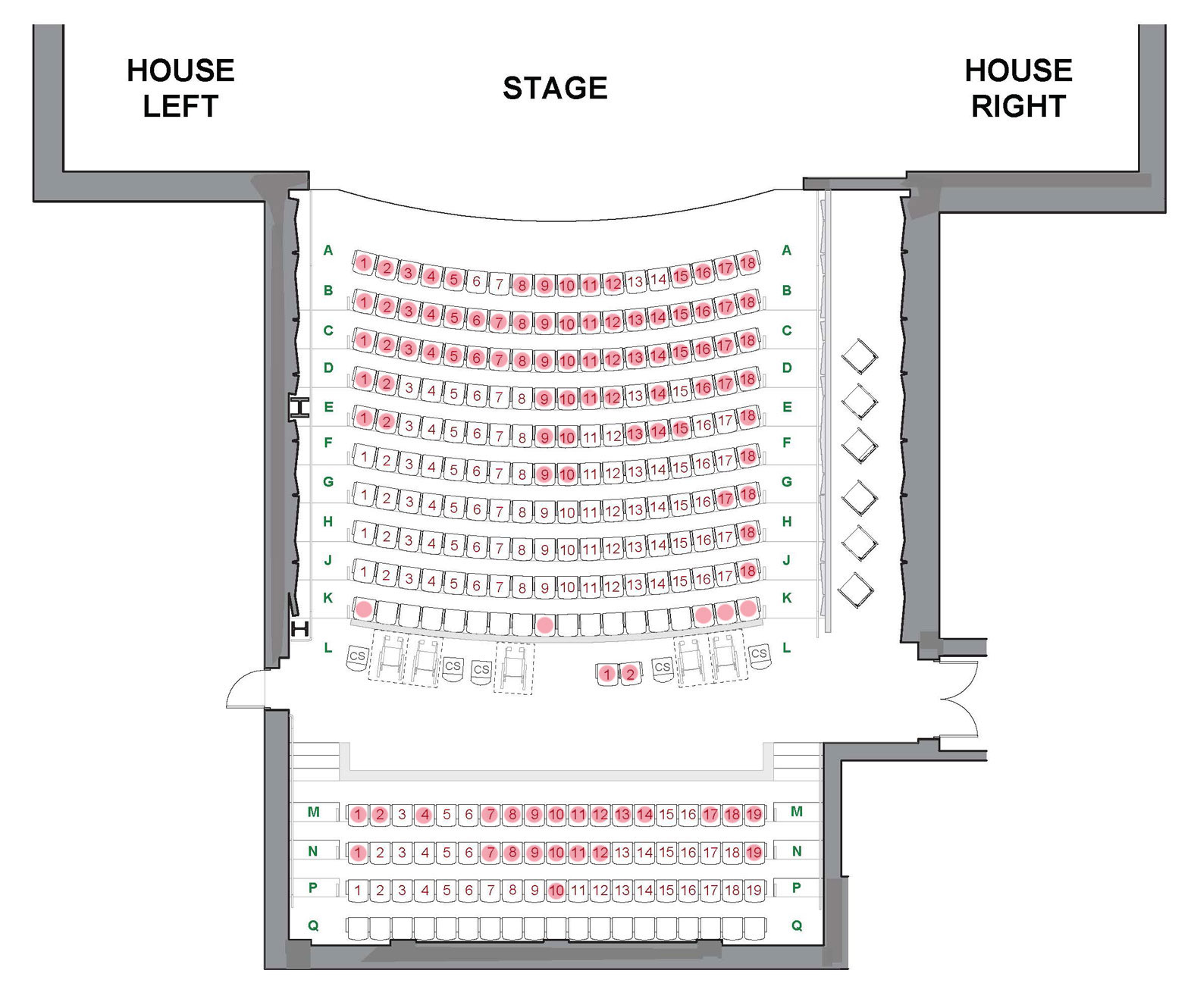 Theatre seating diagram