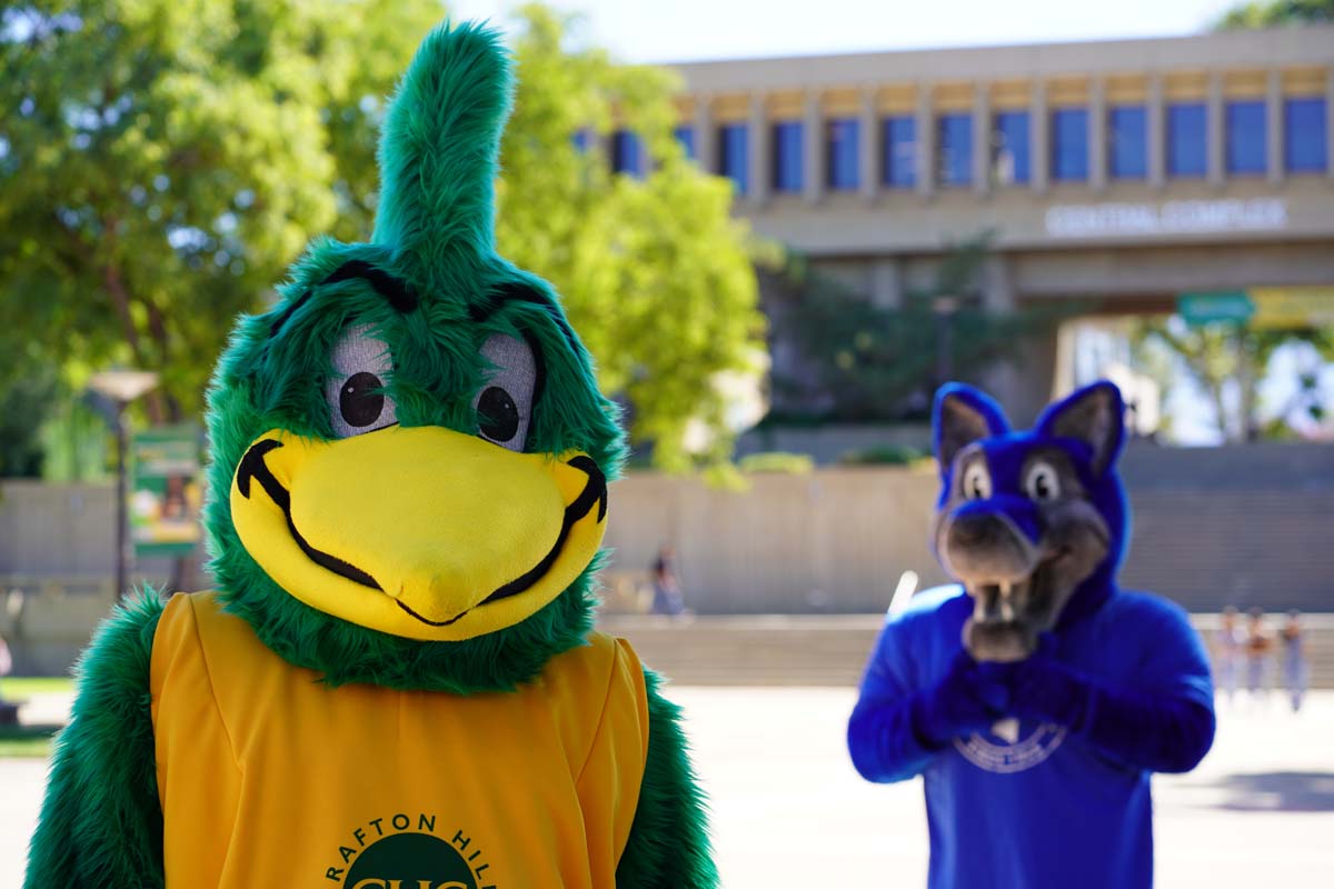 CHC Students at CSUSB Admit Day with mascots