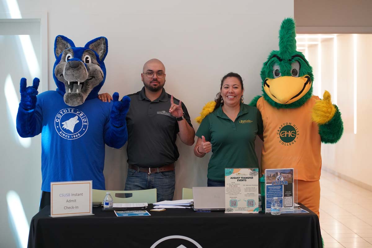 CHC Students at CSUSB Admit Day with mascots