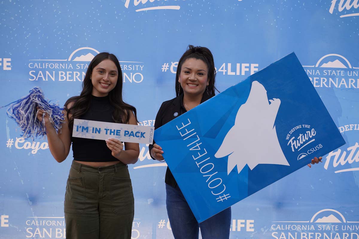 CHC Students at CSUSB Admit Day with mascots