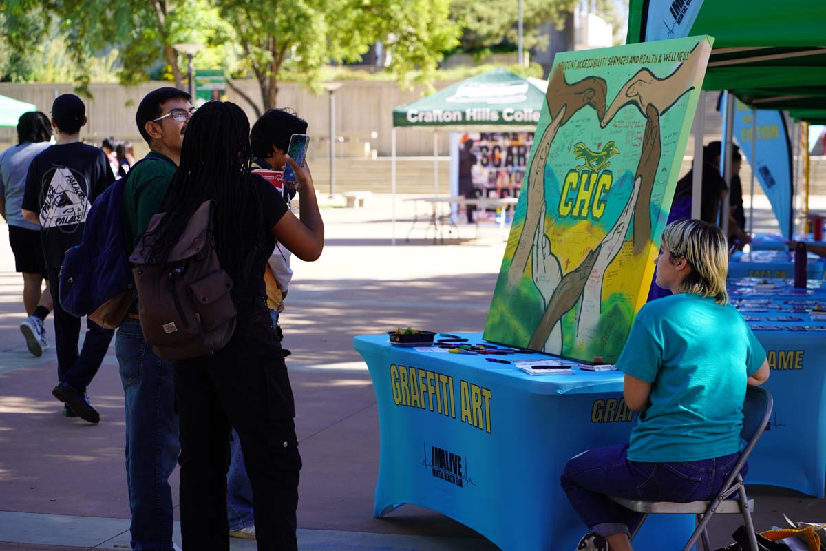 Students at CHC Accessibility and Mental Health Fair.