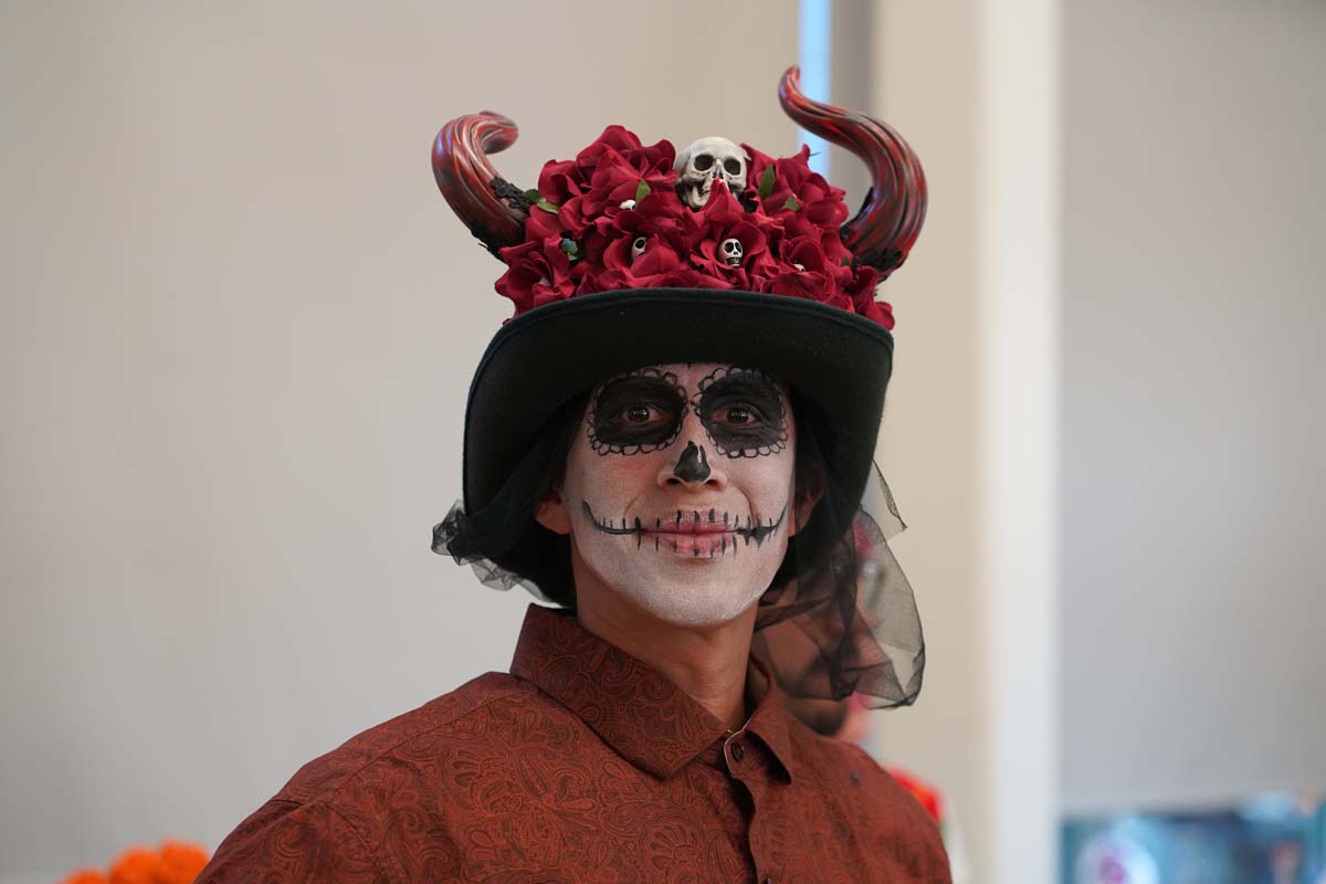 Attendee at Dia de los Muertos event at CHC.