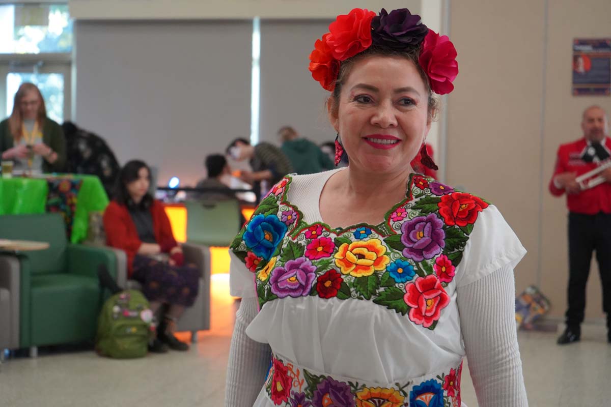 Attendee at Dia de los Muertos event at CHC.