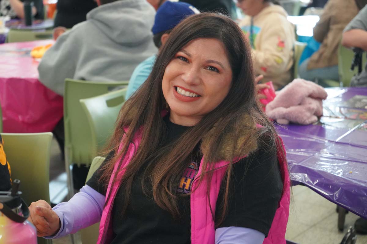 Attendee at Dia de los Muertos event at CHC.