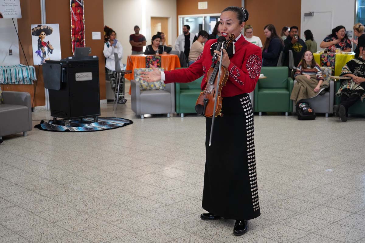 Attendee at Dia de los Muertos event at CHC.