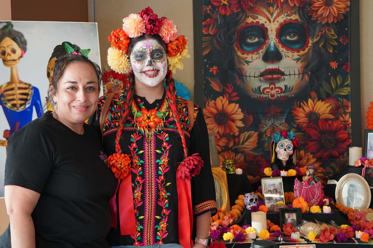 Attendee at Dia de los Muertos event at CHC.