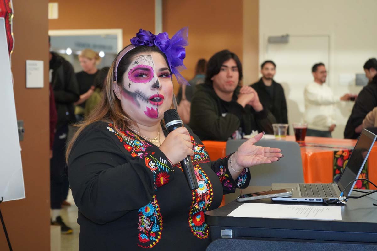 Attendee at Dia de los Muertos event at CHC.