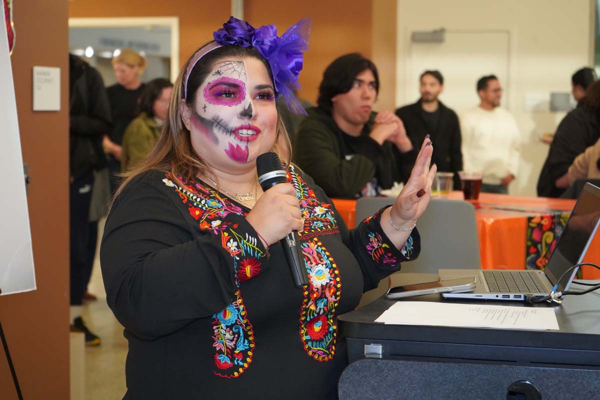 Attendee at Dia de los Muertos event at CHC.