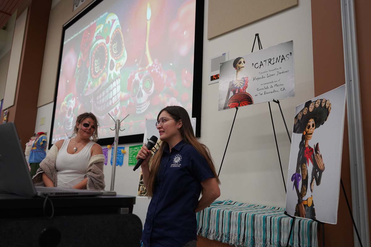 Attendee at Dia de los Muertos event at CHC.