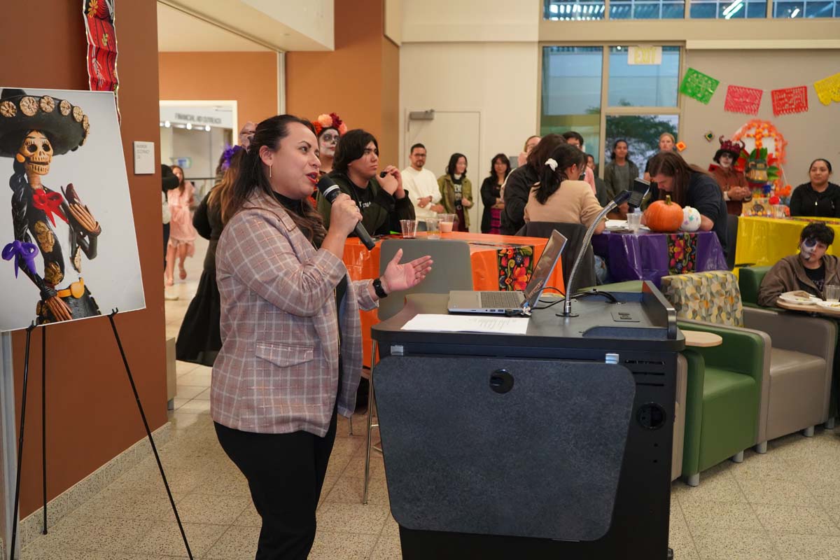 Attendee at Dia de los Muertos event at CHC.