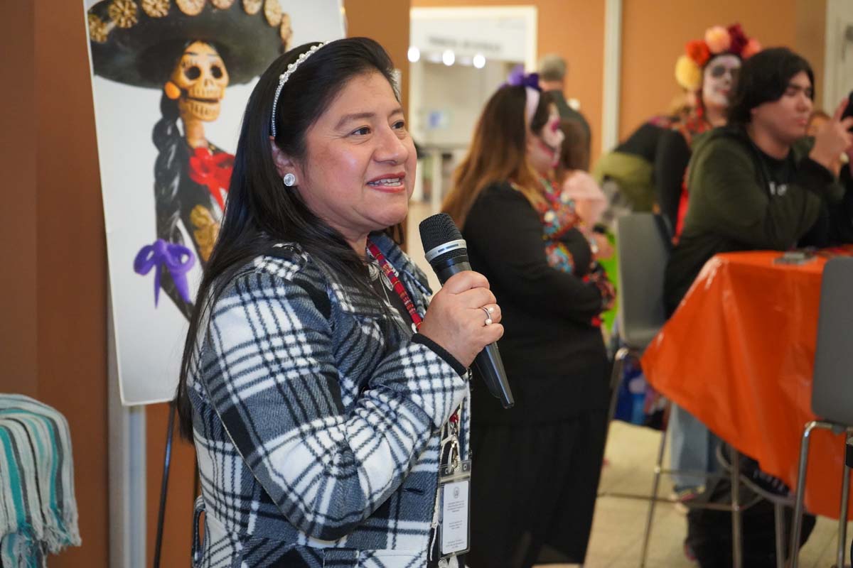 Attendee at Dia de los Muertos event at CHC.