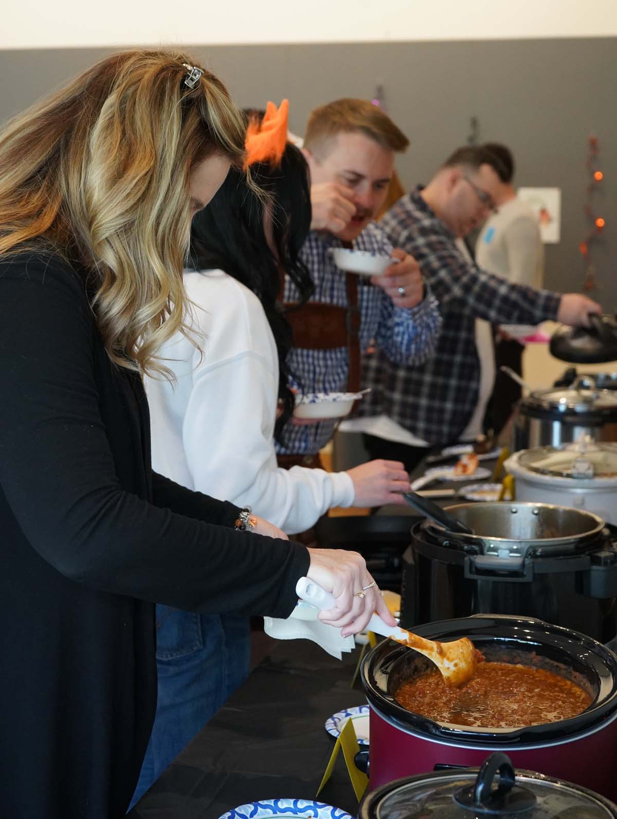 CHC staff and faculty attend a chili cook off.