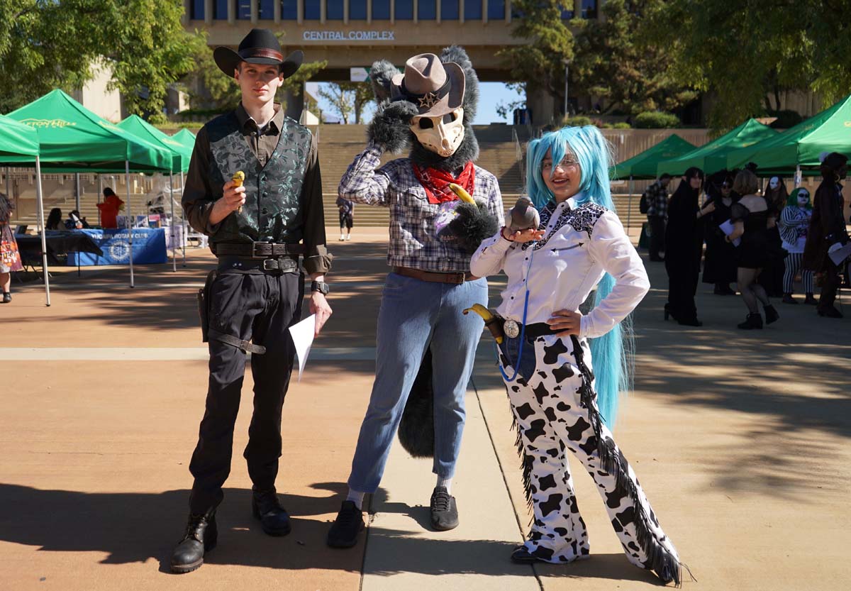 Students in costume at Halloween-themed Club Rush.