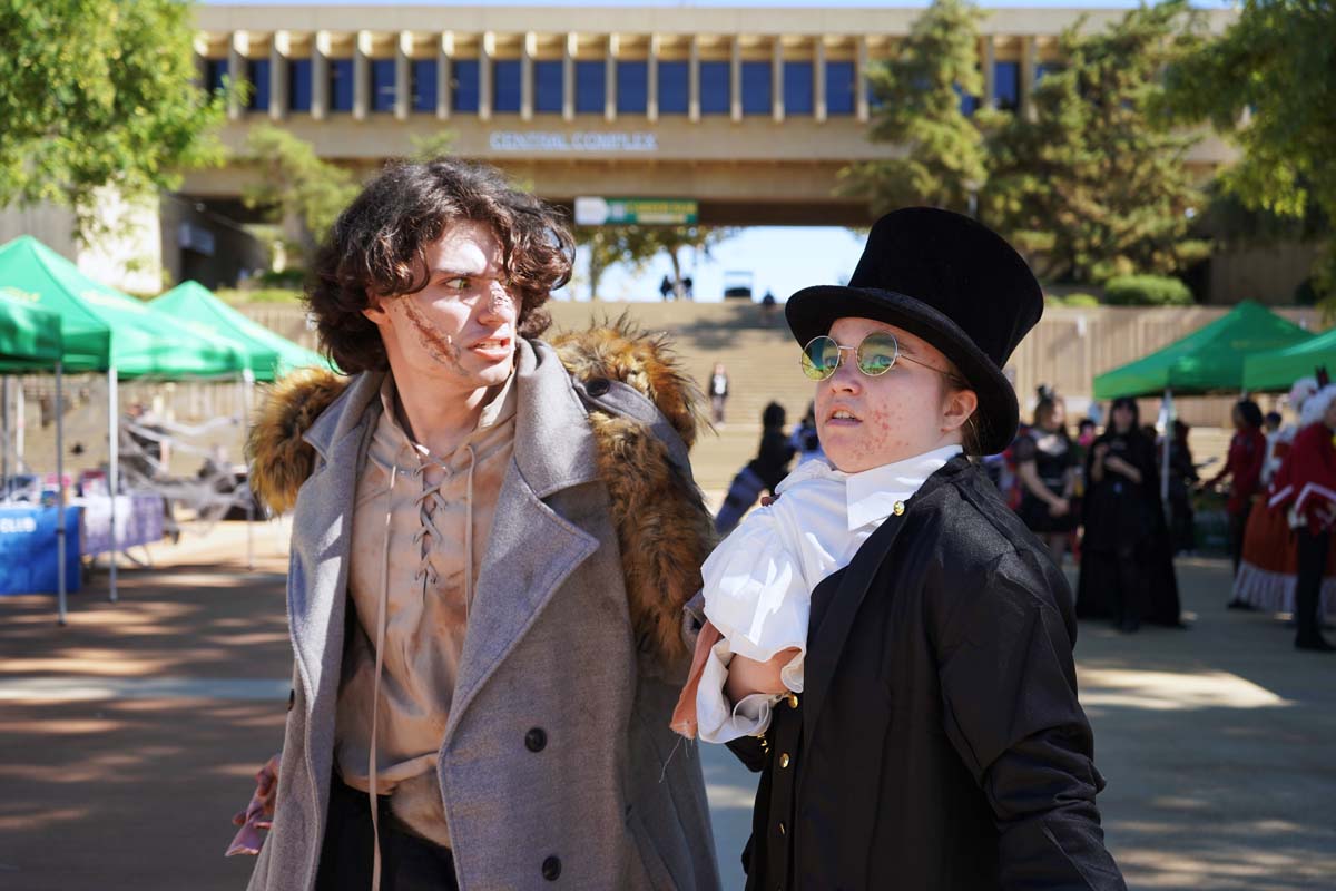 Students in costume at Halloween-themed Club Rush.