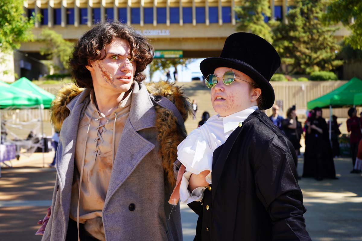 Students in costume at Halloween-themed Club Rush.