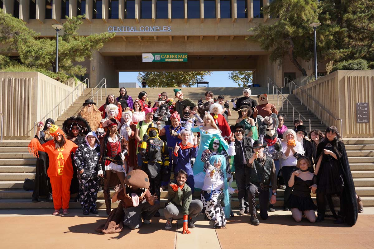 Students in costume at Halloween-themed Club Rush.