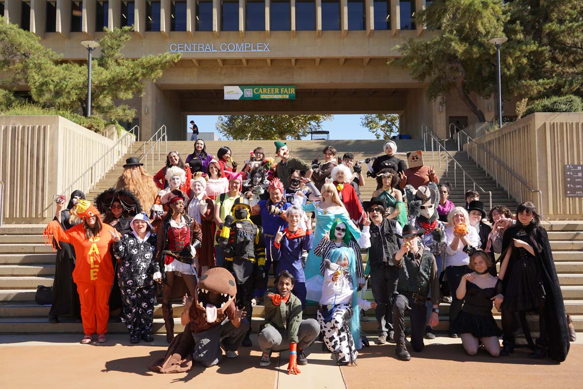 Students in costume at Halloween-themed Club Rush.