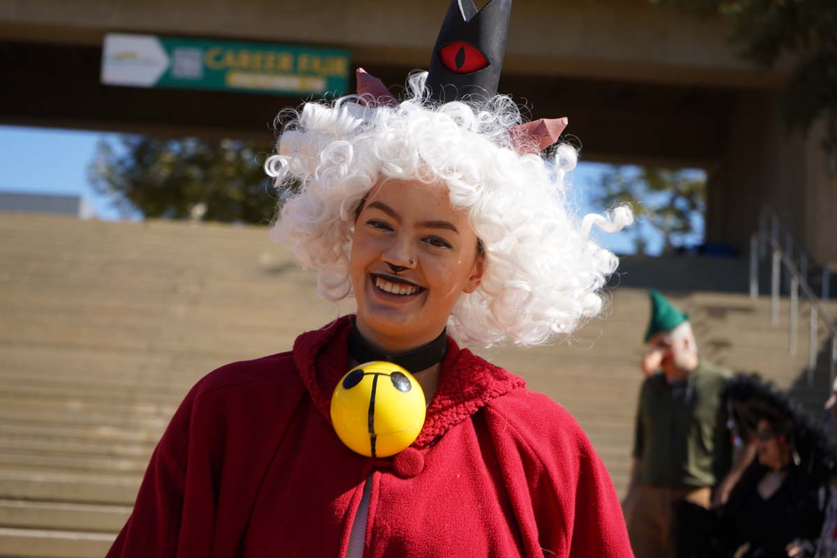 Students in costume at Halloween-themed Club Rush.