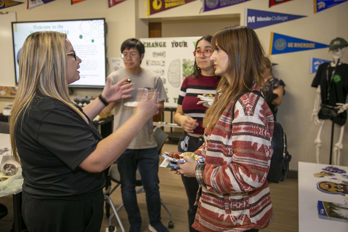 Students at the STEM/MESA Open House.