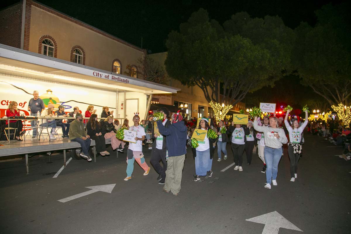 Students & staff attend the Redlands Holiday Parade.