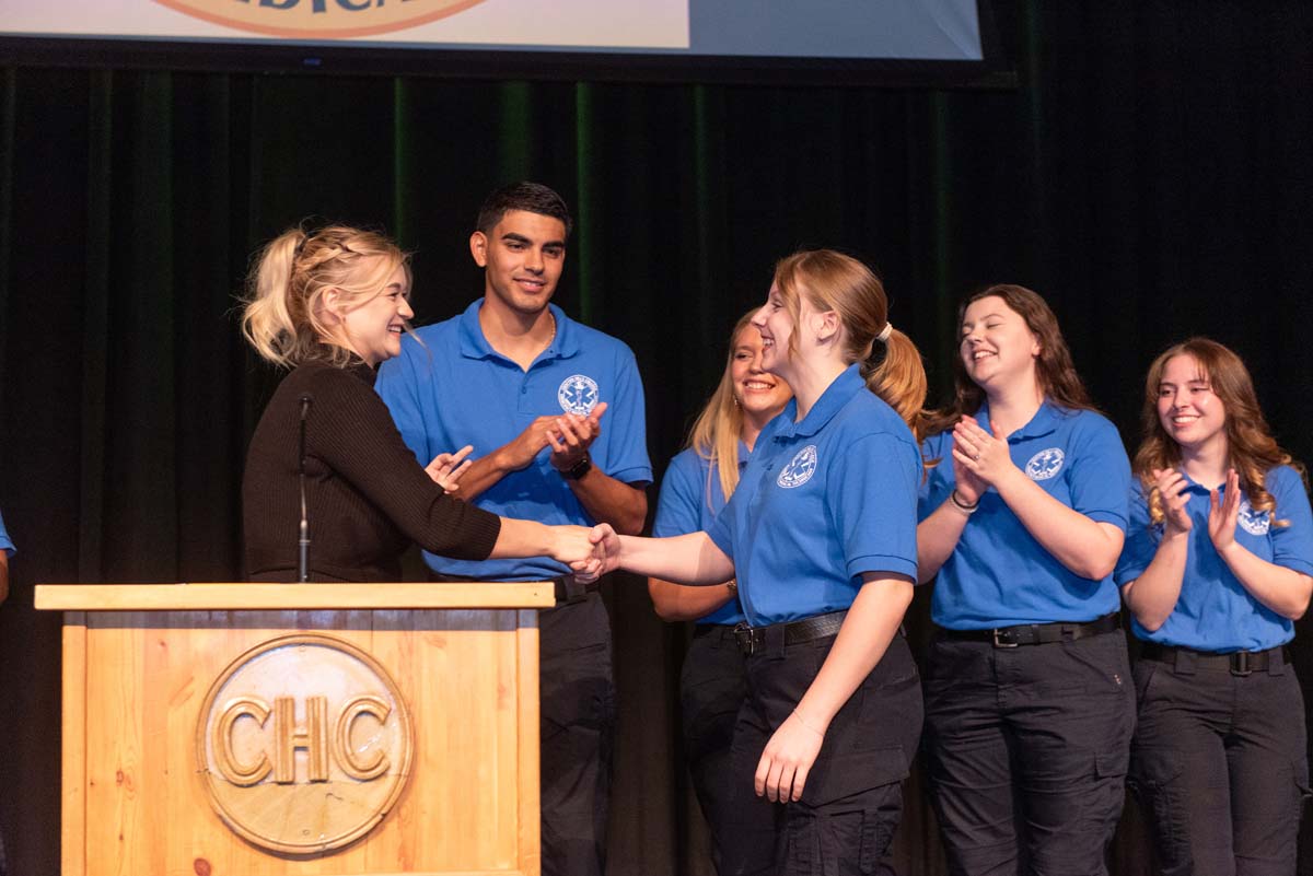 EMT graduates from CHC.