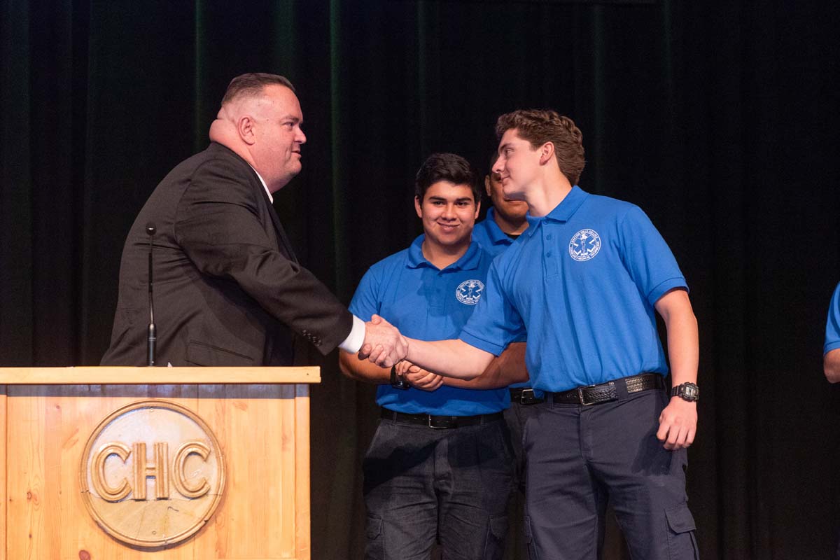 EMT graduates from CHC.