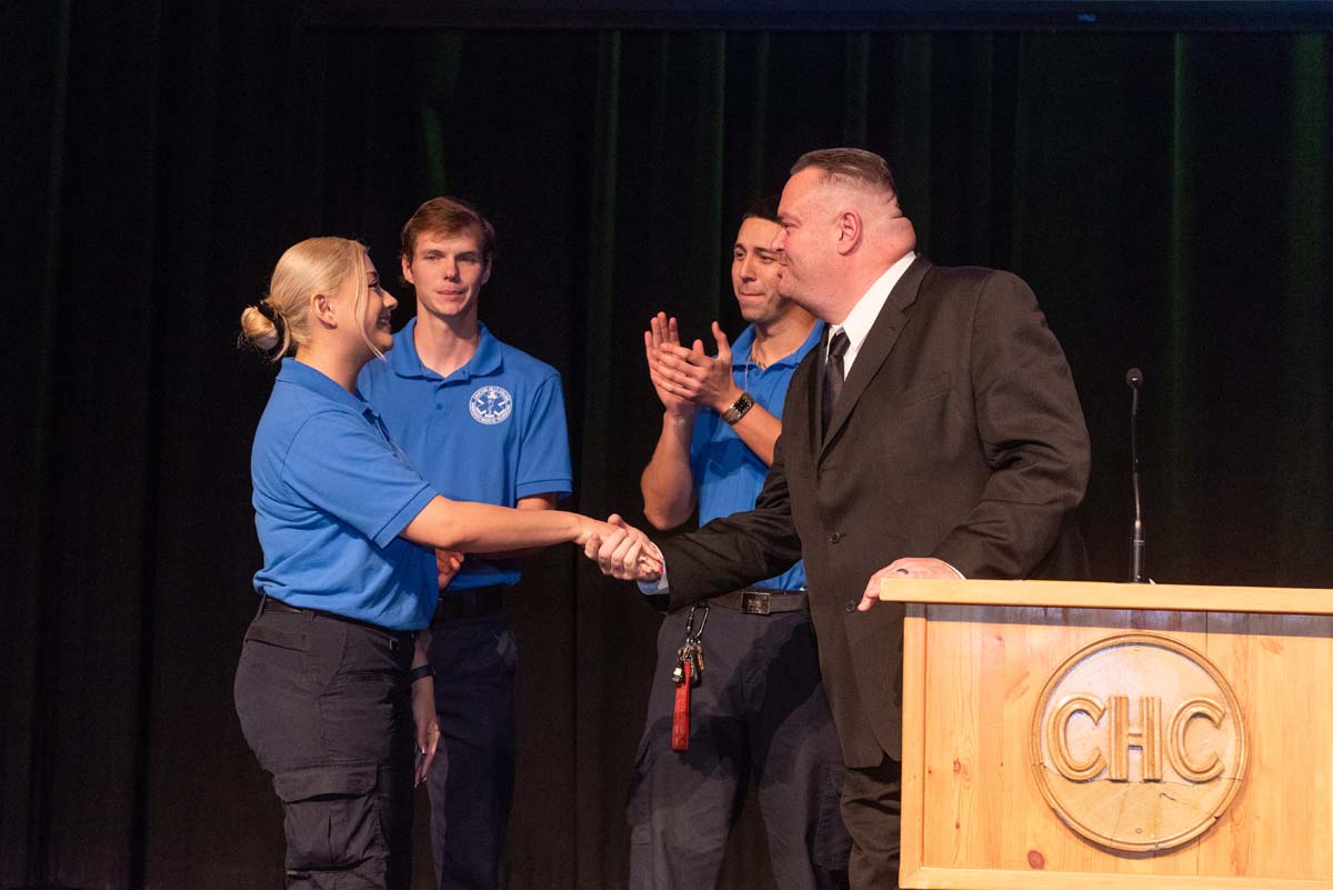 EMT graduates from CHC.