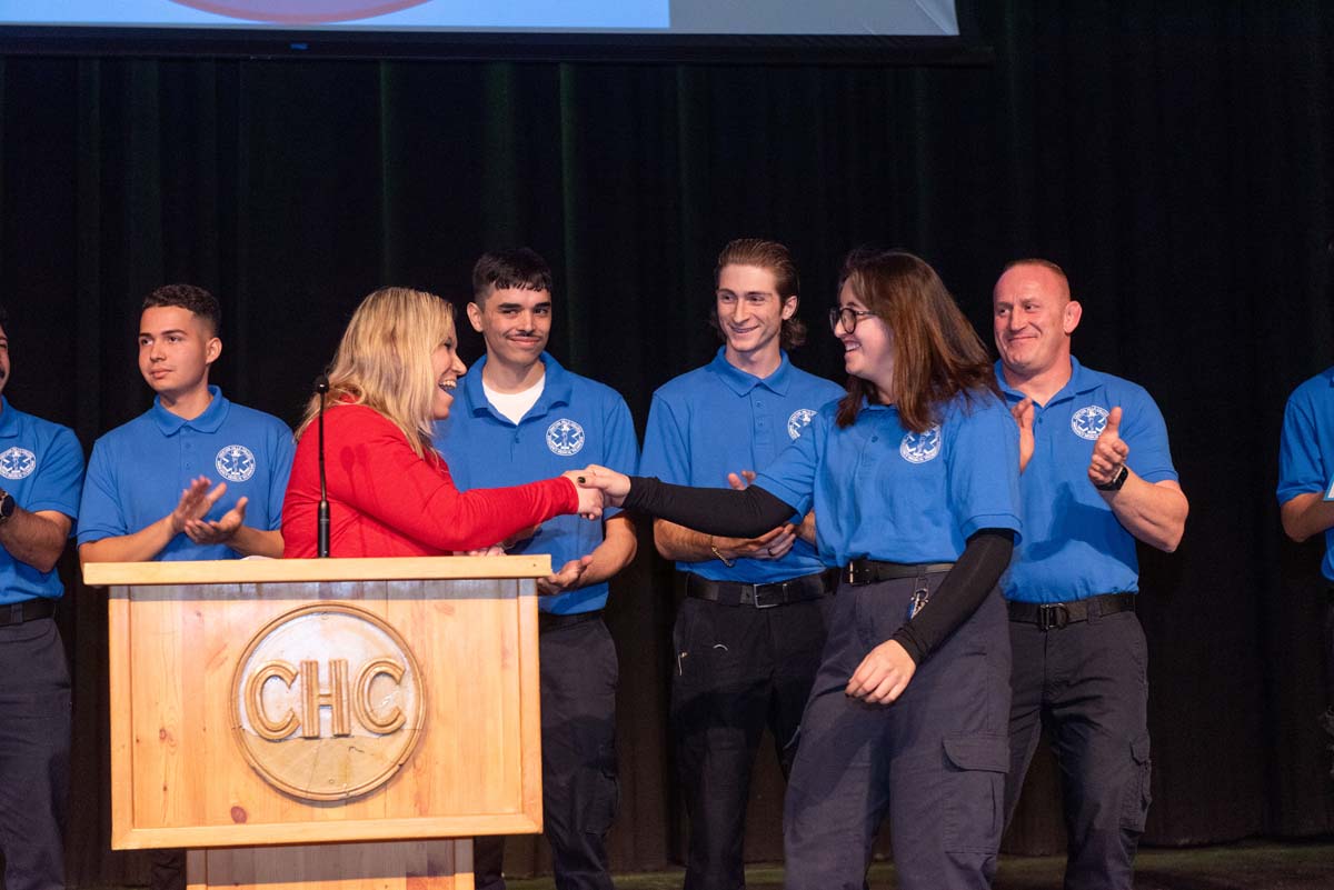 EMT graduates from CHC.