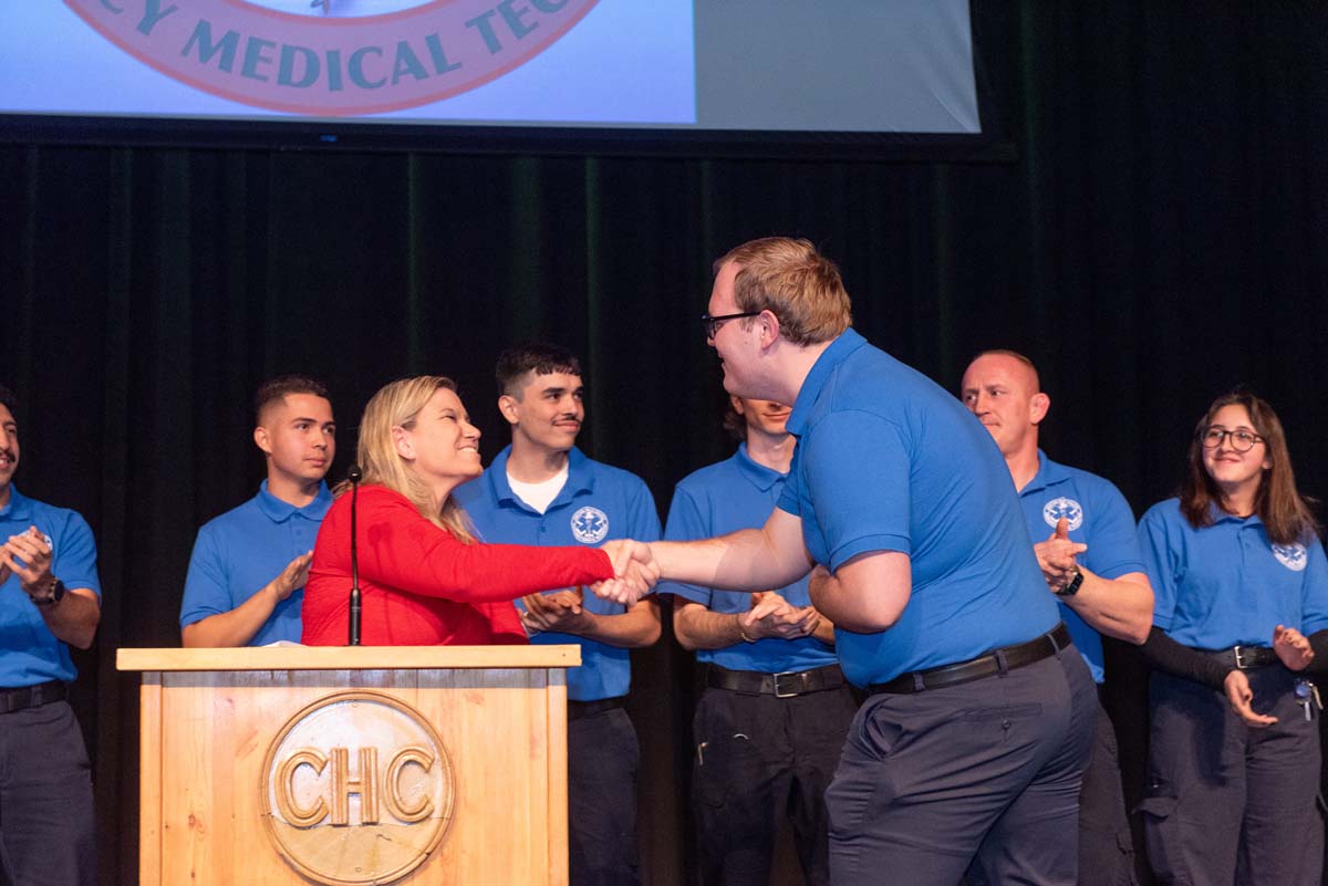 EMT graduates from CHC.