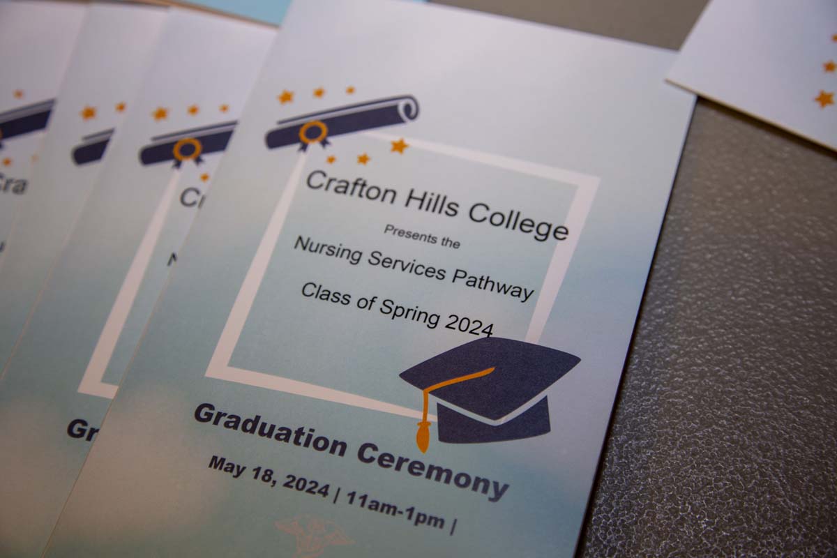 Nursing Services Pathway Graduation ceremony held at Crafton Hills College.